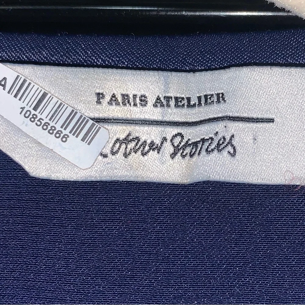 & Other Stories Navy Paris Atelier Label Wrap Dress Size 6 - Picture 7 of 10